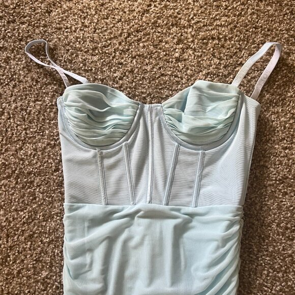 Oh Polly Baby Blue Corset Mini Dress Size 2 - Picture 4 of 10